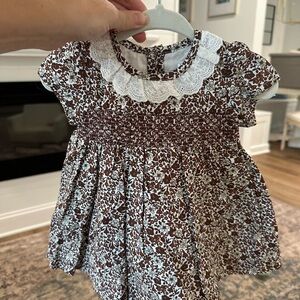 Edgehill Collection Floral Dress with Lace Collar